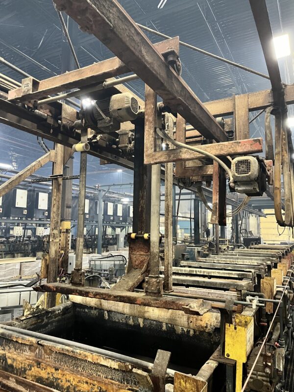 A large metal structure with many pieces of machinery.