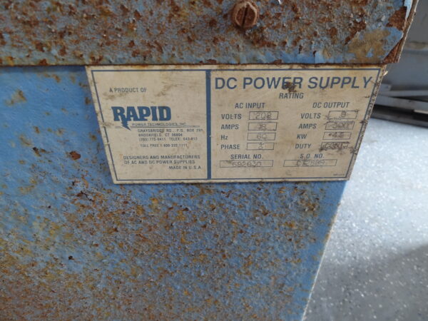 Rapid 500A 208/9V Rectifiers, Qty 5 - Image 14