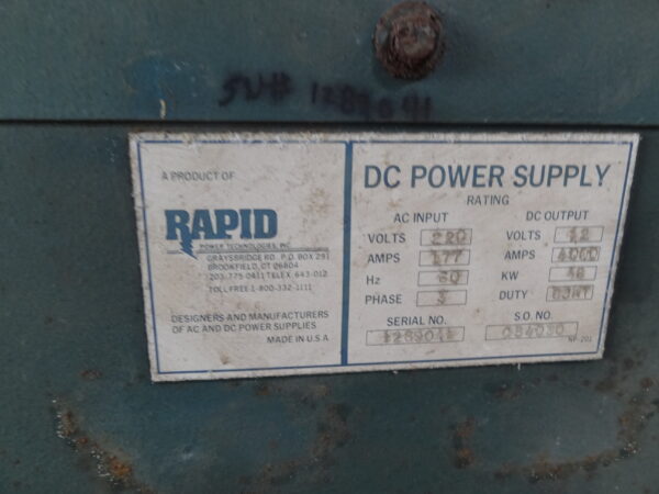 Rapid 4,000A 220/12V Rectifiers, Qty 2 - Image 2