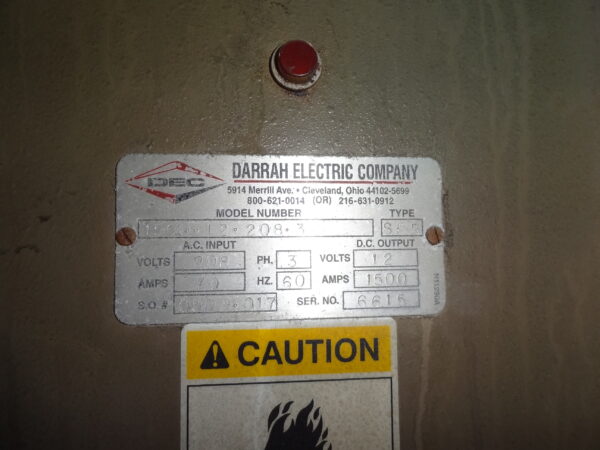Darrah 1500A 208/12V Rectifiers, Qty 2 - Image 2